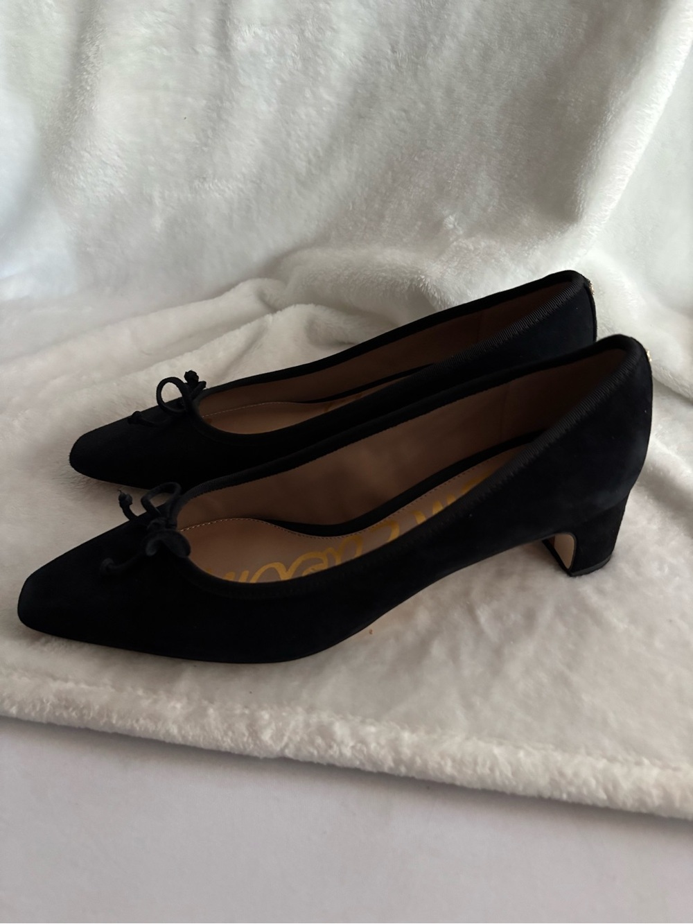 Sam Edelman Black Suede Low Heel Pumps